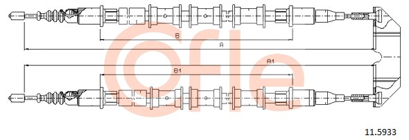 Cablu, frana de parcare 11.5933 COFLE