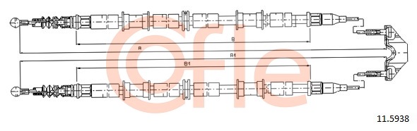 Cablu, frana de parcare 11.5938 COFLE