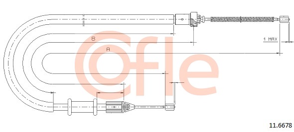 Cablu, frana de parcare 11.6678 COFLE