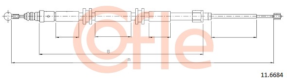 Cablu, frana de parcare 11.6684 COFLE