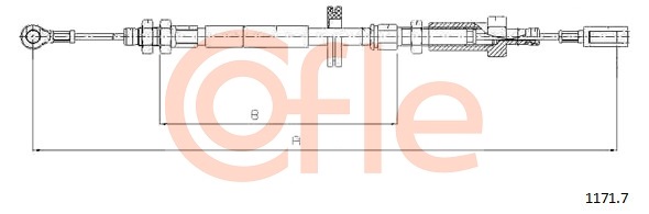 Cablu, frana de parcare 1171.7 COFLE