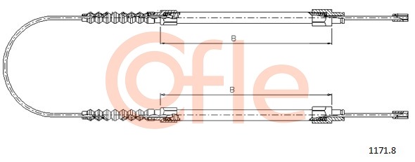 Cablu, frana de parcare 1171.8 COFLE