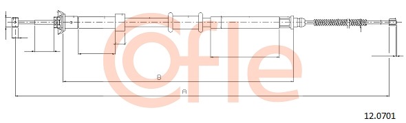 Cablu, frana de parcare 12.0701 COFLE