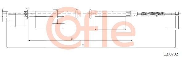 Cablu, frana de parcare 12.0702 COFLE