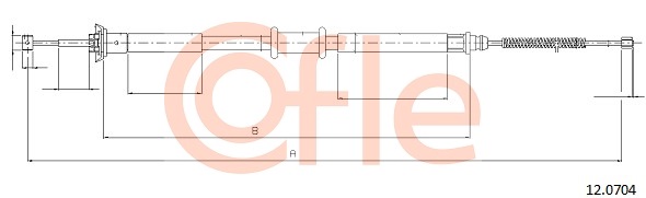 Cablu, frana de parcare 12.0704 COFLE