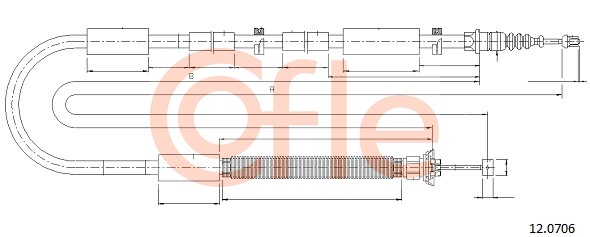 Cablu, frana de parcare 12.0706 COFLE