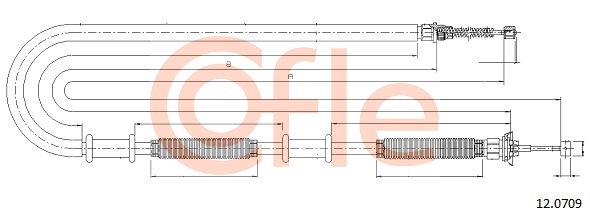 Cablu, frana de parcare 12.0709 COFLE
