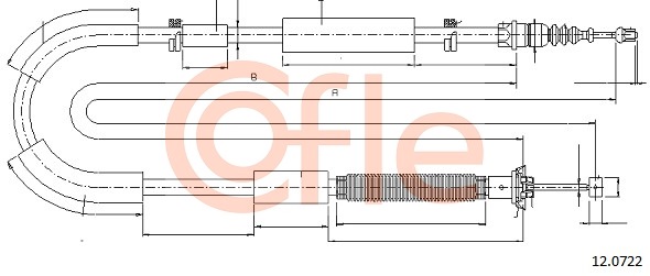 Cablu, frana de parcare 12.0722 COFLE