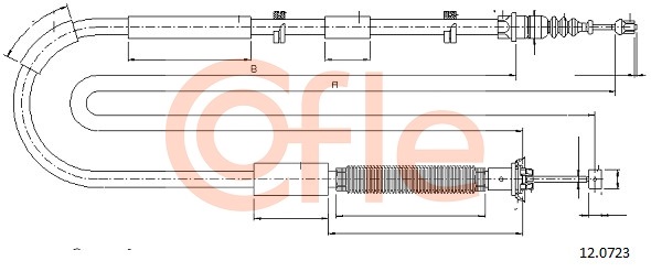 Cablu, frana de parcare 12.0723 COFLE
