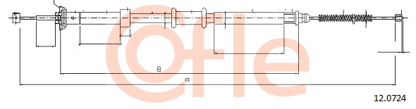 Cablu, frana de parcare 12.0724 COFLE