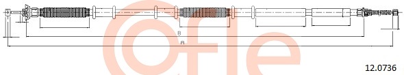 Cablu, frana de parcare 12.0736 COFLE