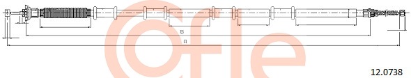 Cablu, frana de parcare 12.0738 COFLE
