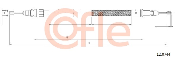 Cablu, frana de parcare 12.0744 COFLE