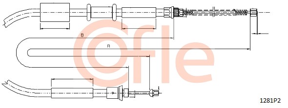 Cablu, frana de parcare 1281P2 COFLE