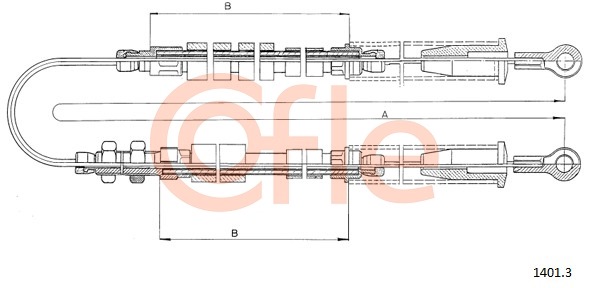 Cablu, frana de parcare 1401.3 COFLE