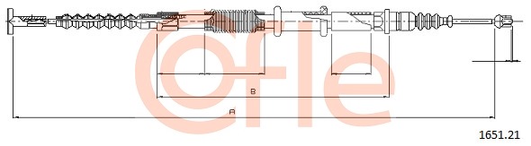 Cablu, frana de parcare 1651.21 COFLE