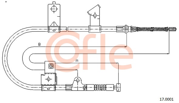 Cablu, frana de parcare 17.0001 COFLE