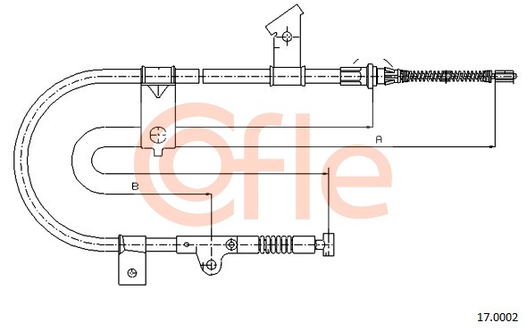 Cablu, frana de parcare 17.0002 COFLE