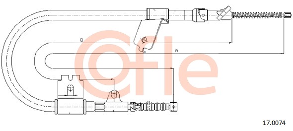 Cablu, frana de parcare 17.0074 COFLE