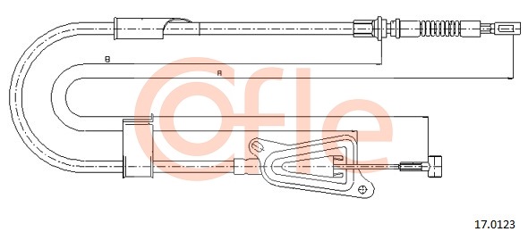 Cablu, frana de parcare 17.0123 COFLE