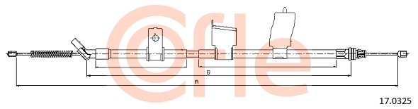 Cablu, frana de parcare 17.0325 COFLE