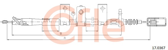 Cablu, frana de parcare 17.0367 COFLE