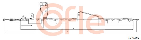 Cablu, frana de parcare 17.0369 COFLE