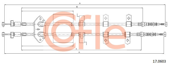 Cablu, frana de parcare 17.0603 COFLE