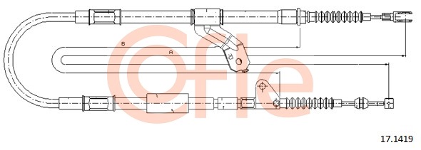 Cablu, frana de parcare 17.1419 COFLE