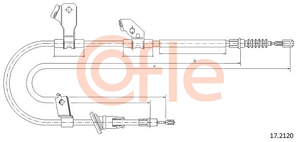 Cablu, frana de parcare 17.2120 COFLE