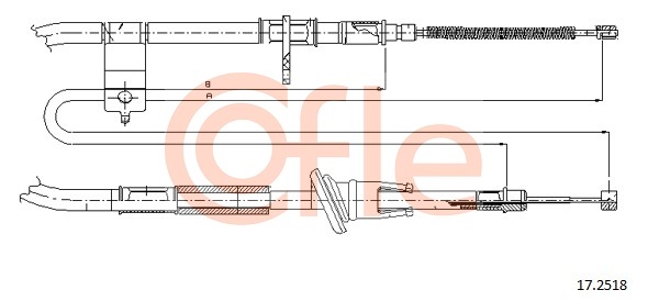 Cablu, frana de parcare 17.2518 COFLE