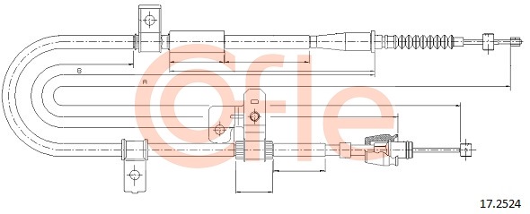 Cablu, frana de parcare 17.2524 COFLE