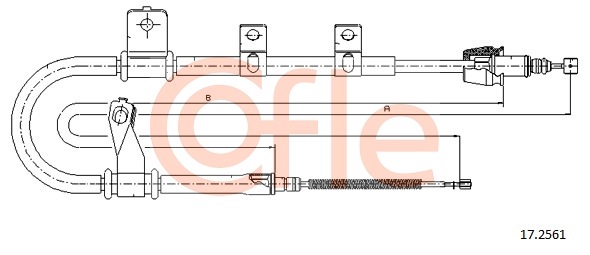 Cablu, frana de parcare 17.2561 COFLE