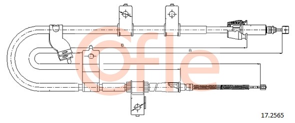Cablu, frana de parcare 17.2565 COFLE