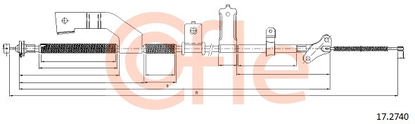 Cablu, frana de parcare 17.2740 COFLE