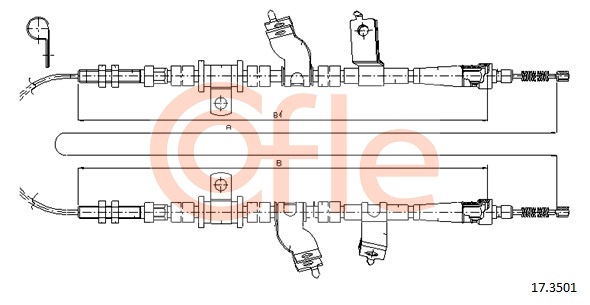 Cablu, frana de parcare 17.3501 COFLE