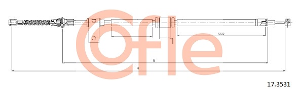 Cablu, frana de parcare 17.3531 COFLE