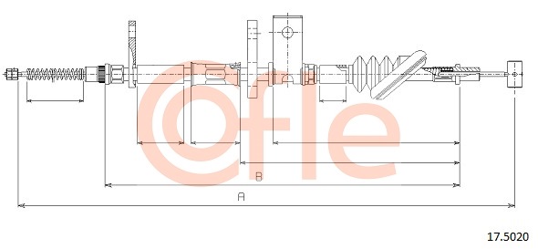 Cablu, frana de parcare 17.5020 COFLE