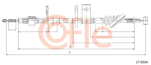 Cablu, frana de parcare 17.5024 COFLE