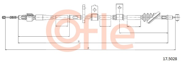 Cablu, frana de parcare 17.5028 COFLE