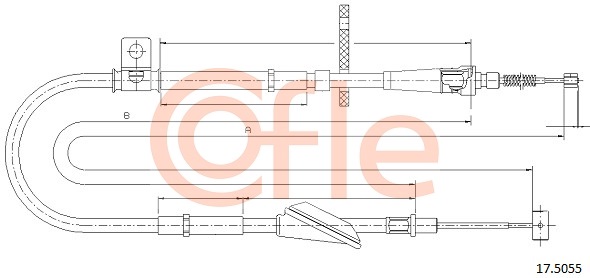 Cablu, frana de parcare 17.5055 COFLE