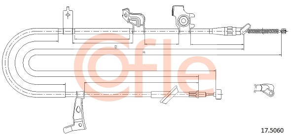Cablu, frana de parcare 17.5060 COFLE