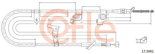 Cablu, frana de parcare 17.5061 COFLE