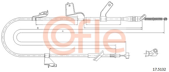 Cablu, frana de parcare 17.5132 COFLE