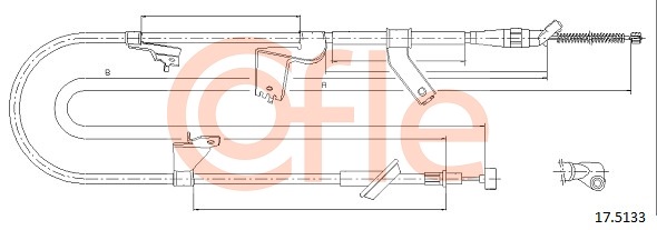 Cablu, frana de parcare 17.5133 COFLE