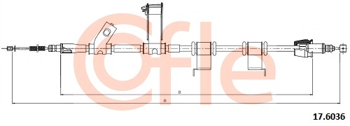 Cablu, frana de parcare 17.6036 COFLE