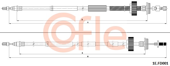 Cablu, frana de parcare 1E.FD001 COFLE