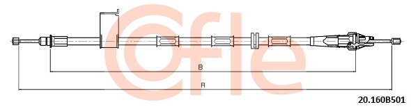 Cablu, frana de parcare 20.160B501 COFLE
