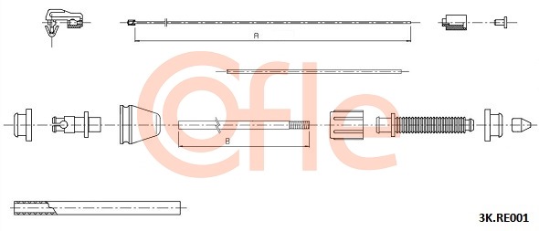 Cablu acceleratie 3K.RE001 COFLE