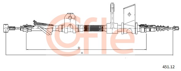 Cablu, frana de parcare 451.12 COFLE